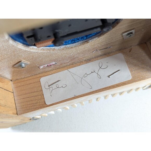 Vintage wooden Accordion Clock, Zupan custom Black and Yellow hand made wall - Picture 7 of 10